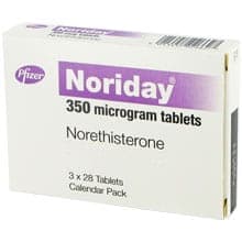 Boite de Noriday 350 microgrammes norethisterone comprimés