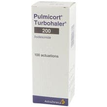 Boite de Pulmicort Turbohaler contenant un inhalateur de 200 mcg de 100 actionnements