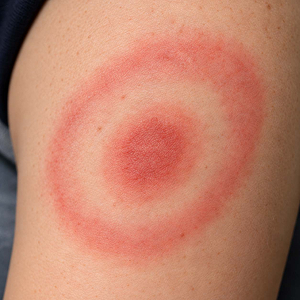 Bilde av borreliautslett hos voksne