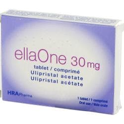 ellaOne 30 mg boks, inneholder 1 tablett