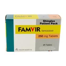 Eske med 21 stk Famvir (Famciklovir) 250 mg tabletter