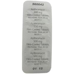 Blisterpakning med Azithromycin 500 mg tabletter