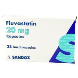 Eske med Fluvastatin 20 mg, inneholder 28 kapsler
