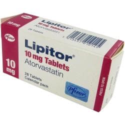 Lipitor (Pfizer) boks, inneholder 28x 10mg tabletter i kalenderpakning