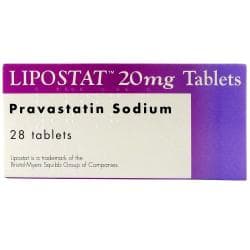 Pravastatin (Lipostat) 20mg eske, inneholder 28 tabletter