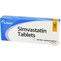 Pakke med 28 stk Simvastatin (actavis) 20 mg tabletter