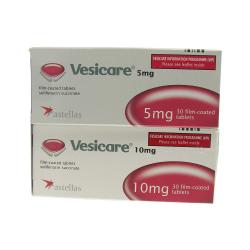 2 pakker med Vesicare 5 mg / 10 mg filmdrasjerte tabletter