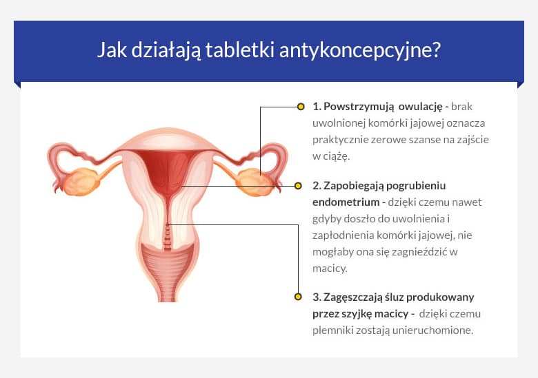 Jak działają tabletki antykoncepcyjne - grafika