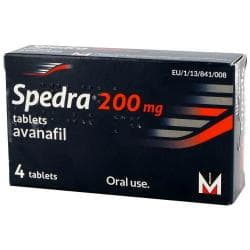 Opakowanie 4 tabetek Spedra Awanafil 200 mg