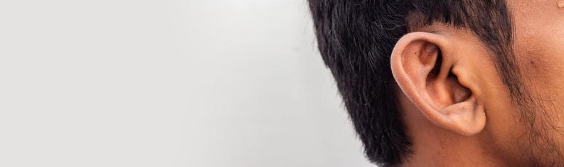 Close up of man’s ear