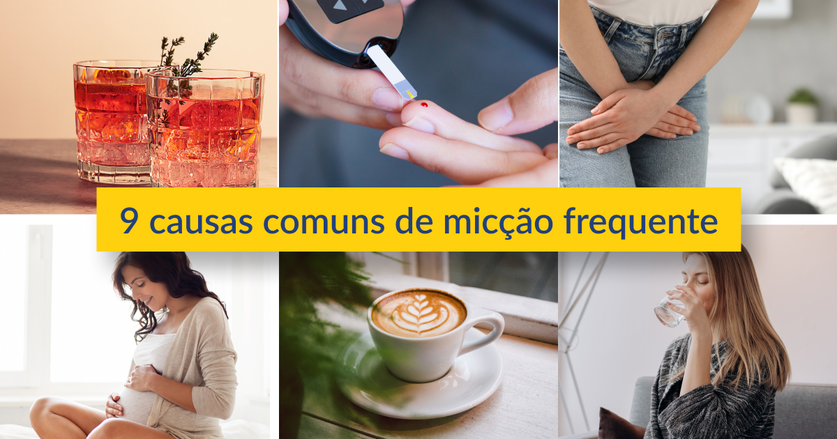 Colagem de fatores que afetam a forma como urinamos