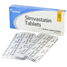 Caixa de Sinvastatina com 28 comprimidos