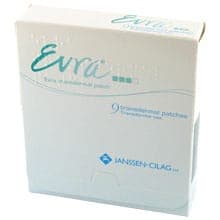Pacote de 9 adesivos transdérmicos Evra®.