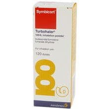 A embalagem contém 120 doses de Symbicort® Turbuhaler® 100/6 pó para inalação