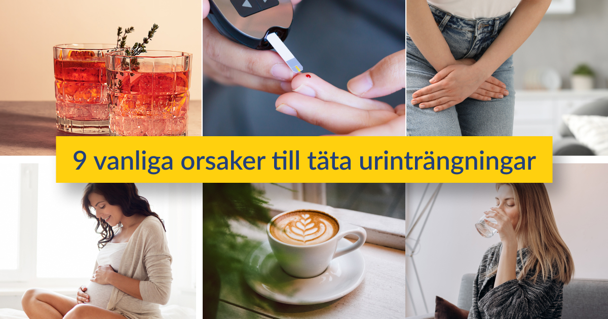 Kollage över faktorer som påverkar hur ofta vi kissar