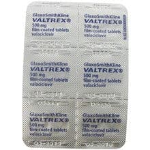 Blister Pack of Valtrex® Valaciclovir 500 mg film -belagda tabletter