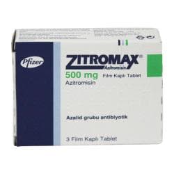Paket med 500 mg zithromax -tabletter